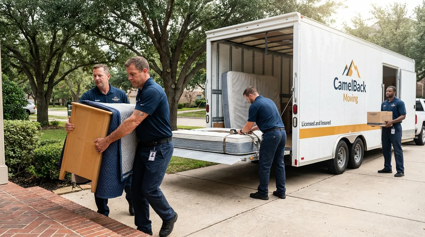 Crew loading residential truck for cross-state move from Kaneohe, HI
